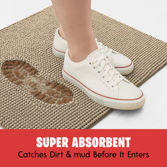 MUDGUARD MAT Dog Door Muddy Mat beige with texture close-up