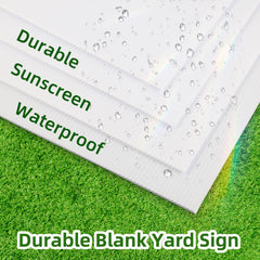Multiple ONEXIZ Blank Yard Signs displayed outdoors