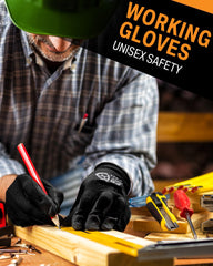 Multiple pairs of Potchen black gardening gloves stacked