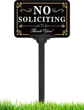 multiwins No Soliciting Sign 12 x 8 inches gold front view