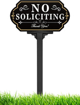 multiwins No Soliciting Sign front view with adjustable height