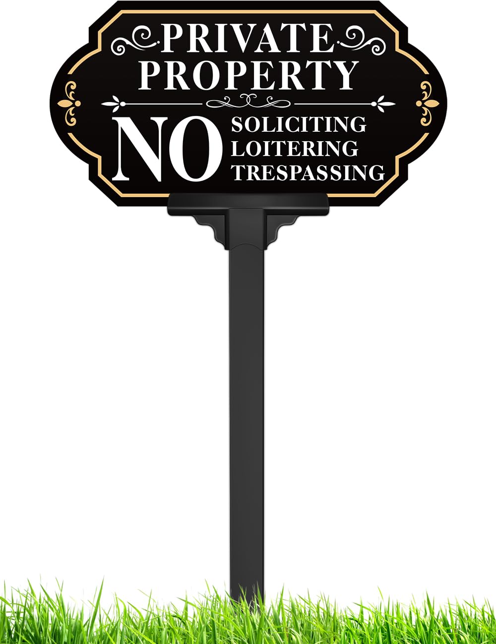multiwins No Soliciting Sign front view with adjustable height