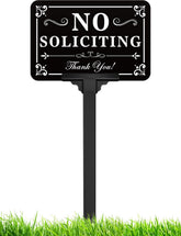 multiwins No Soliciting Sign front view with adjustable height