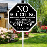 multiwins No Soliciting Sign front view with stake