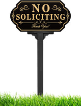 multiwins No Soliciting Sign front view with stake