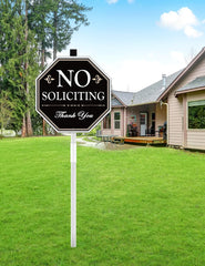 multiwins No Soliciting Sign with 27" stake
