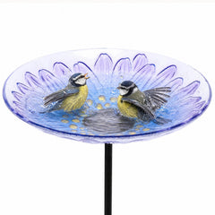 MUMTOP Purple Daisy Flower Bird Bath front view