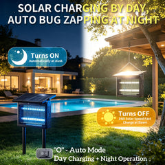 Murutoi Solar Bug Zapper showing dual UV LED bulbs