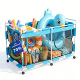 MUSCCCM Pool Float Storage Organizer side view with blue and white design