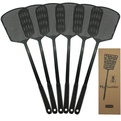 MUTOOZ Fly Swatters Multi Pack – 6 black plastic swatters with ergonomic handles