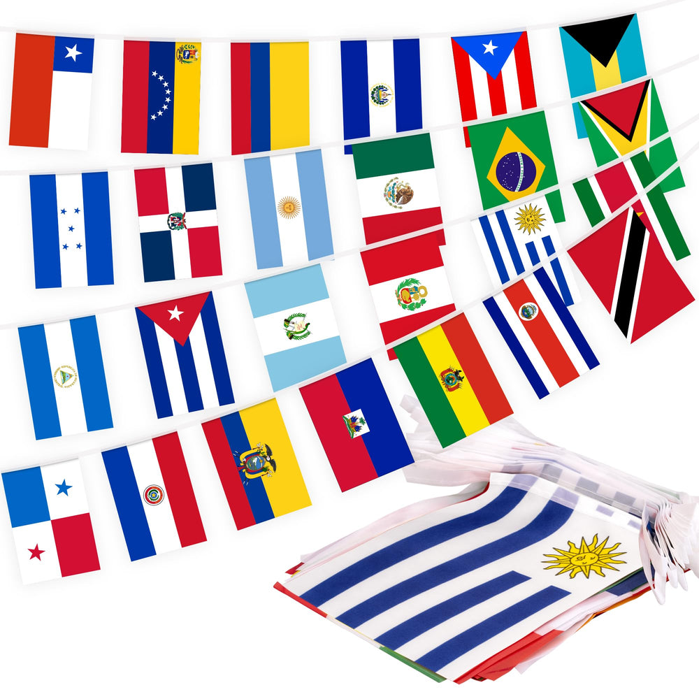 MVPRING Latin America Flag Pennant Banner, 30 ft with 25 flags