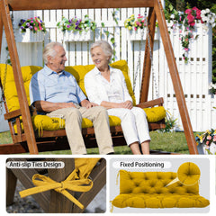 MVRFN 5" Thick Outdoor Porch Swing Cushion on a 2-seater swing