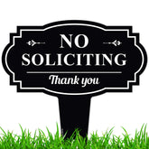 My Sign Center No Soliciting Sign 11x11 inches, black colour front view