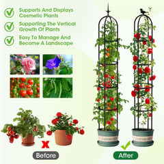MYMULIKE 6.2 ft garden trellis with climbing plants