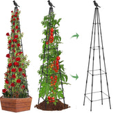 MYMULIKE 67'' Garden Trellis side view with climbing plants