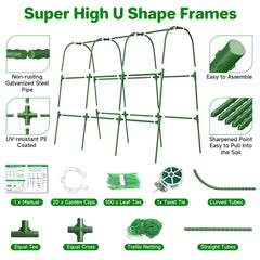 MYMULIKE Cucumber Trellis U-Shape with climbing plants