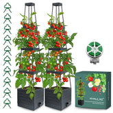 MYMULIKE raised garden bed planter box with trellis front view