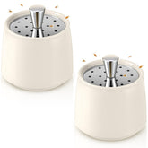 Mysora Ceramic Fruit Fly Trap front view with stainless steel lid
