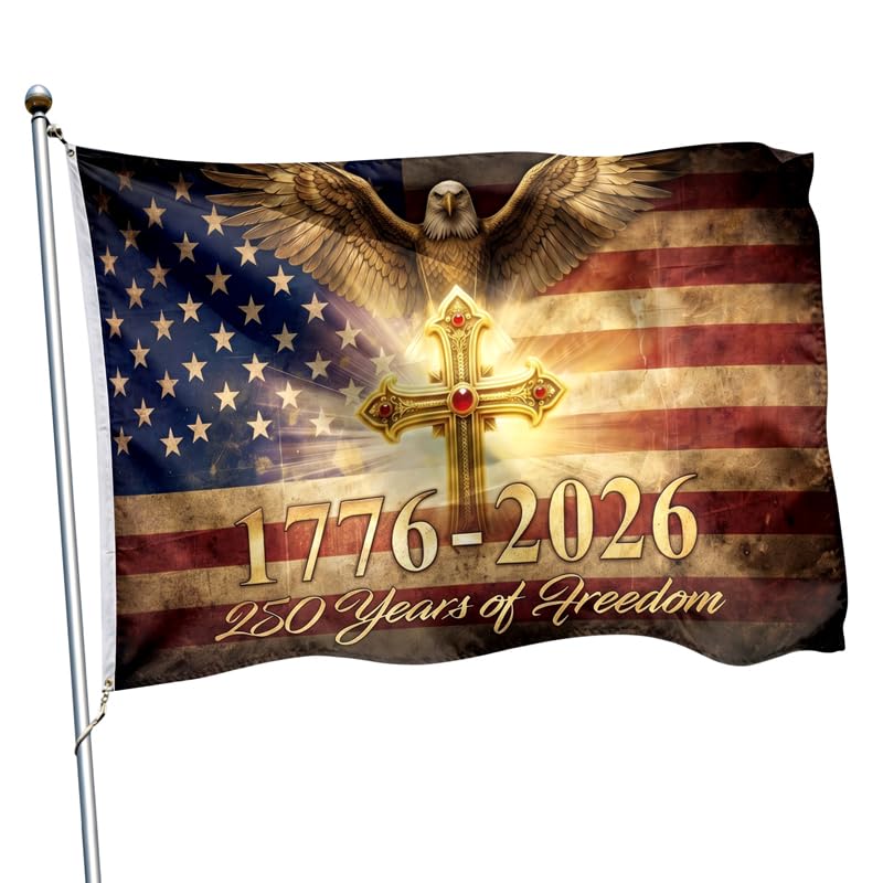Mythcloud 250th Anniversary USA Flag 3x5 ft with eagle design front view