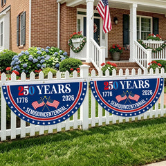 Mythcloud 4th of July Patriotic Bunting front view with red, white, and blue colours