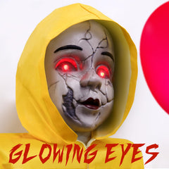 Mythcloud Halloween Animatronics Prop side view with red balloon