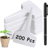 NadaKin 200 PCS T-Shape plant labels in white