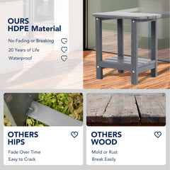 nalone Adirondack Side Table grey top view