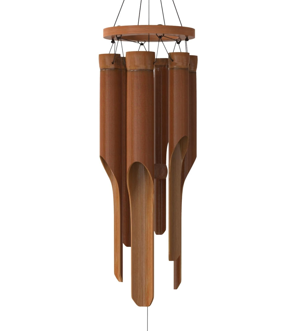Nalulu Classic Bamboo Wind Chimes, front view, brown