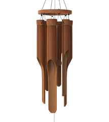 Nalulu Classic Bamboo Wind Chimes, front view, brown