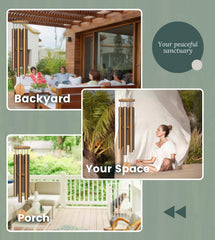 Nalulu wind chimes hanging in a garden setting