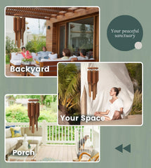 Nalulu Wind Chimes hanging in a garden, showcasing outdoor decor