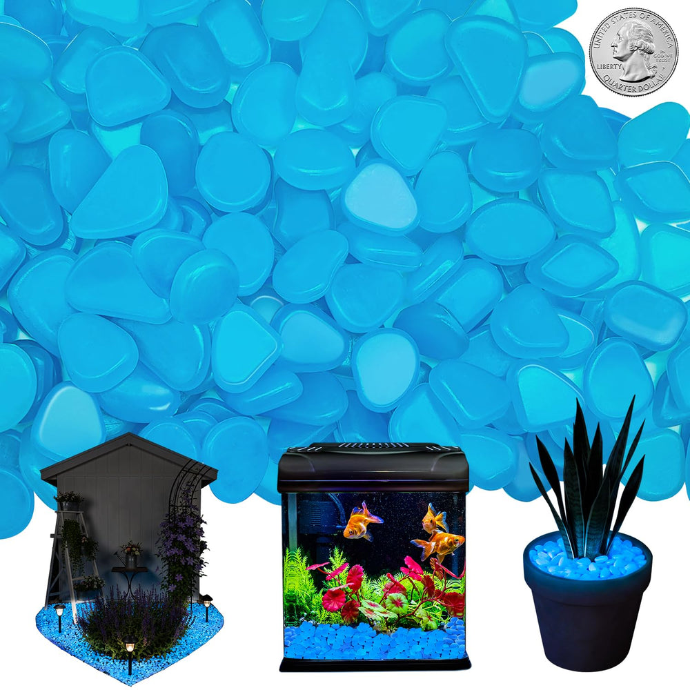 NAMTSO blue glow in the dark rocks pack of 200