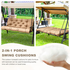 NANGELRN Porch Swing Cushion displayed on outdoor bench