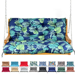 NANGELRN Porch Swing Cushion Floral Navy front view 40x40 inches