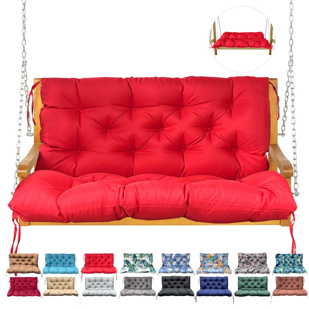 NANGELRN Porch Swing Cushion red model front view with backrest