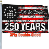 NASIAN 250 Year American Anniversary Flag, black, front view