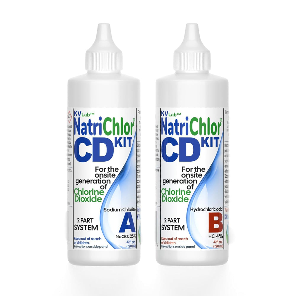 NatriChlor Chlorine Dioxide CD Set front view with Accu-Drop bottles