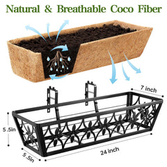Natural coco liner inside EINYEXW planter box