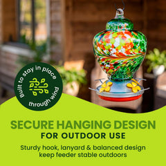 Nature Gear Hummingbird Feeder assembly with hook and lanyard