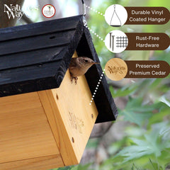 NATURE'S WAY Cedar Wren House clean-out door detail