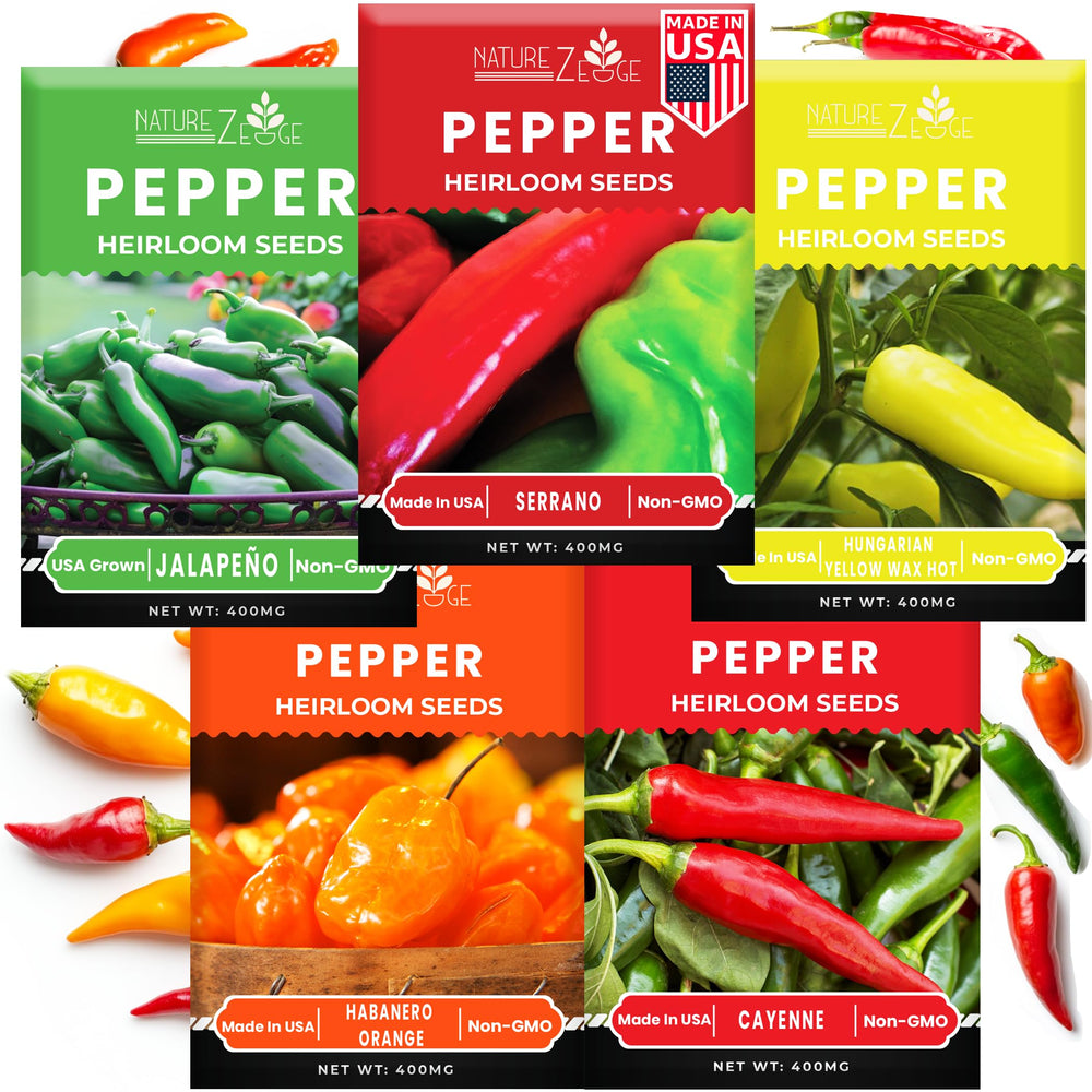 NatureZ Edge Hot Pepper Seeds Variety Pack front view