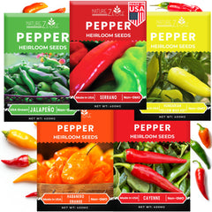 NatureZ Edge Hot Pepper Seeds Variety Pack front view
