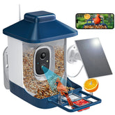 NAVFS Bird Feeder with Camera, dark blue model front view