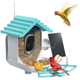 NAVFS Smart Bird Feeder with Camera in blue front view