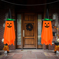 NAYODEUS Halloween Hanging Pumpkin Ghost Decoration, front view