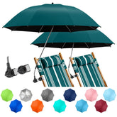 NBtoUS 2 Pack Chair Beach Umbrella front view in Hunter Green