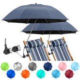 NBtoUS 2 Pack Chair Umbrella Iron Gray front view
