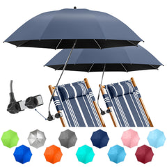 NBtoUS 2 Pack Chair Umbrella Iron Gray front view