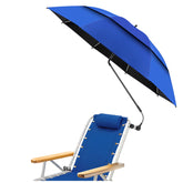 NBtoUS 48.6 inch Double Canopy Beach Umbrella in Cobalt Blue