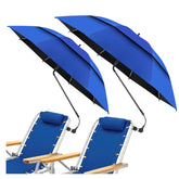 NBtoUS 48.6 inch double canopy beach umbrella with clamp, cobalt blue